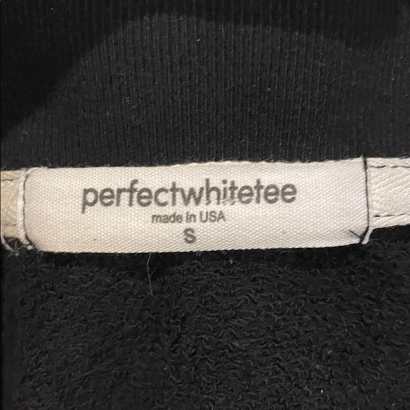 PERFECT WHITE TEE Women's Tyra Black Zip Pullover Sweatshirt Jacket Preppy Small - Picture 8 of 10